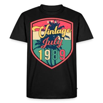 1989 Juillet meilleure année de naissance - T-shirt Premium bio Homme - noir - Devant - Nico (187cm)