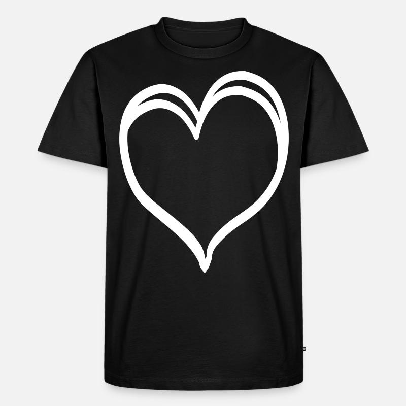 Weisses Edles Herz - Männer Premium Bio T-Shirt - Schwarz