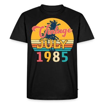 Voeux d'anniversaire cool pour juillet 1985 - T-shirt Premium bio Homme - noir - Devant - Nico (187cm)