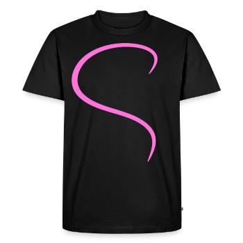 Conception rose demi-cœur - T-shirt Premium bio Homme - noir - Devant - Nico (187cm)