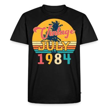 Voeux d'anniversaire cool pour juillet 1984 - T-shirt Premium bio Homme - noir - Devant - Nico (187cm)