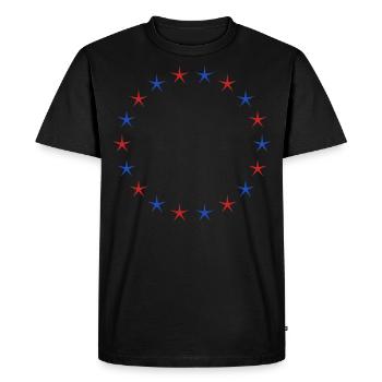 Chaîne étoilée en bleu et rouge - T-shirt Premium bio Homme - noir - Devant - Nico (187cm)