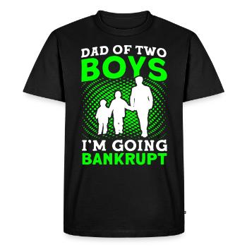 Faillite Père Papa Deux Garçons - T-shirt Premium bio Homme - noir - Devant - Nico (187cm)