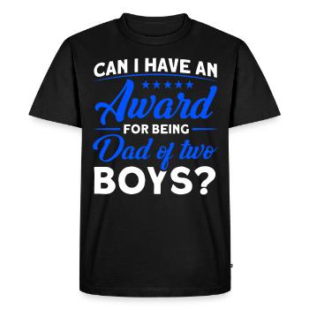 Prix Père Papa Deux Garçons - T-shirt Premium bio Homme - noir - Devant - Nico (187cm)