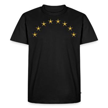 Golden Star Arch Design - Men's Premium Organic T-Shirt - black - Front - Nico (187cm)