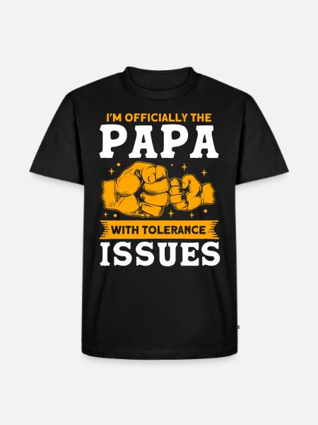 Papa Father Dad Papa - Men's Premium Organic T-Shirt - black