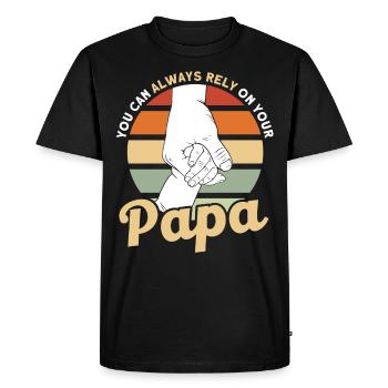 Reliable Father Dad Papa - Men's Premium Organic T-Shirt - black - Front - Nico (187cm)