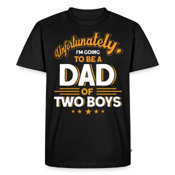 Prix Père Papa Deux Garçons - T-shirt Premium bio Homme - noir - Devant - Nico (187cm)