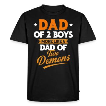 Démons Père Papa Deux Garçons - T-shirt Premium bio Homme - noir - Devant - Nico (187cm)