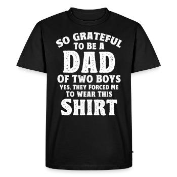Reconnaissant Père Papa Deux Garçons - T-shirt Premium bio Homme - noir - Devant - Nico (187cm)