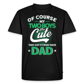Vendanges Père Papa Deux garçons - T-shirt Premium bio Homme - noir - Devant - Nico (187cm)