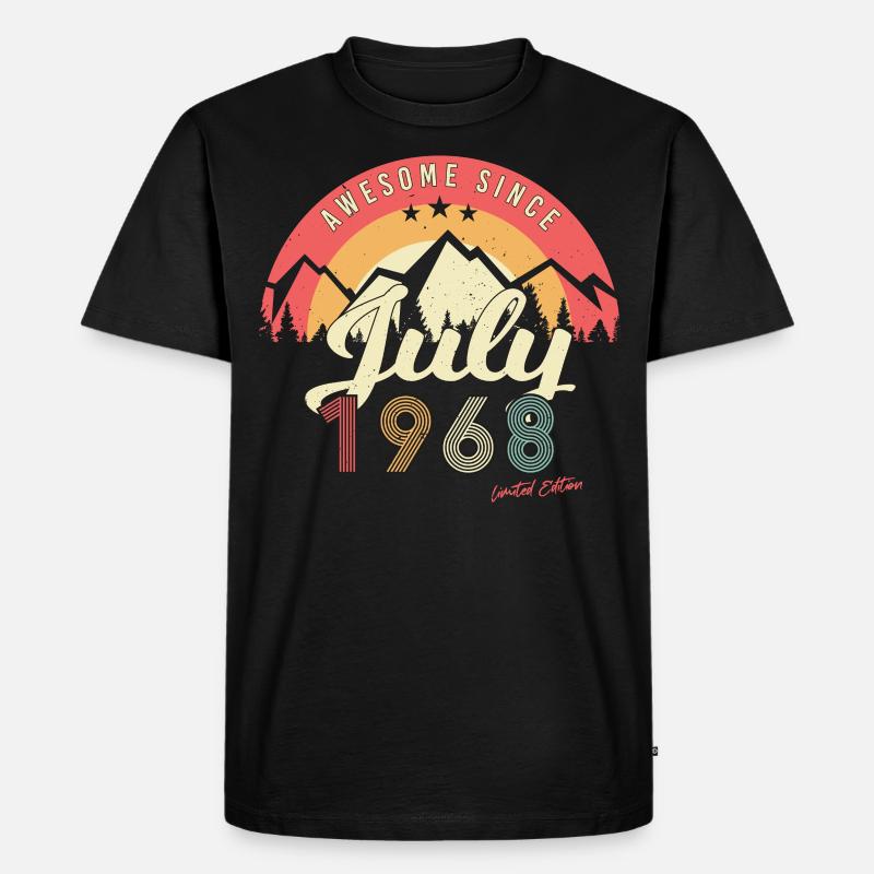 Retro Im Juli 1968 - Männer Premium Bio T-Shirt - Schwarz