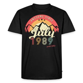 Meilleure année de construction En juillet 1989 - T-shirt Premium bio Homme - noir - Devant - Nico (187cm)