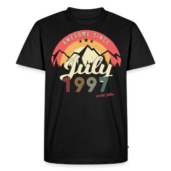 Mois de naissance Juillet 1997 - T-shirt Premium bio Homme - noir - Devant - Nico (187cm)