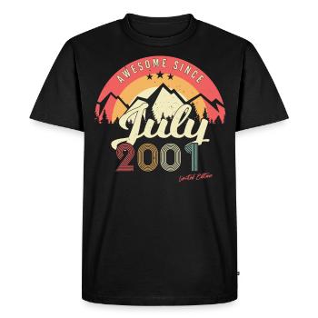 Mois de naissance Juillet 2001 - T-shirt Premium bio Homme - noir - Devant - Nico (187cm)
