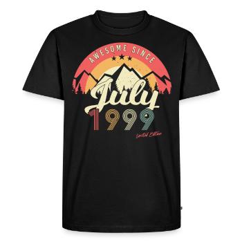 Mois de naissance Juillet 1999 - T-shirt Premium bio Homme - noir - Devant - Nico (187cm)