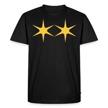 Two Big Stars Yellow - Men's Premium Organic T-Shirt - black - Front - Nico (187cm)