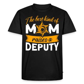 Maman Shérif Adjoint Maman Mère - T-shirt Premium bio Homme - noir - Devant - Nico (187cm)
