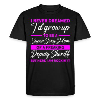 Maman Shérif Adjoint Maman Mère - T-shirt Premium bio Homme - noir - Devant - Nico (187cm)