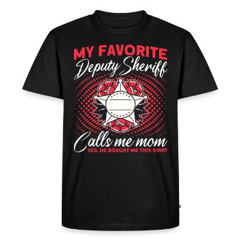 Maman Shérif Adjoint Maman Mère - T-shirt Premium bio Homme - noir - Devant - Nico (187cm)