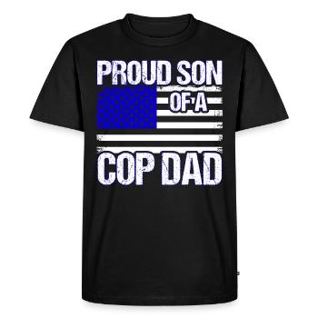 Fils d’un policier Police Grand-père - T-shirt Premium bio Homme - noir - Devant - Nico (187cm)
