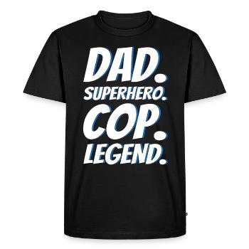 Légende Policier Police Police Grand-père - T-shirt Premium bio Homme - noir - Devant - Nico (187cm)