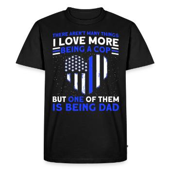 Policier et père Policier Grand-père de la police - T-shirt Premium bio Homme - noir - Devant - Nico (187cm)