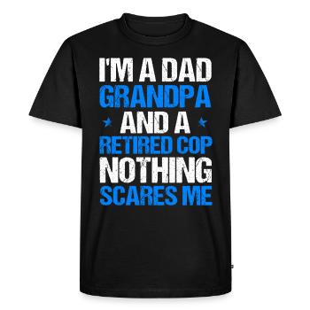 Policier à la retraite Policier Grand-père de police - T-shirt Premium bio Homme - noir - Devant - Nico (187cm)