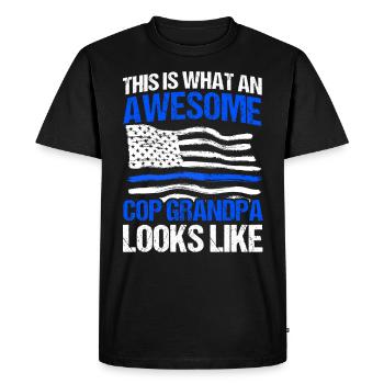 Policier américain Police Police Grand-père - T-shirt Premium bio Homme - noir - Devant - Nico (187cm)