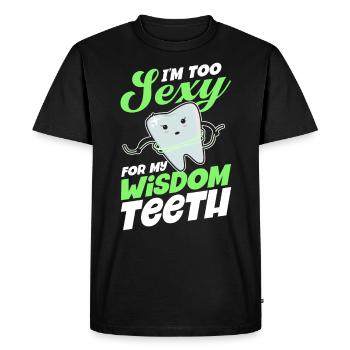 Dents de sagesse Dentiste patient de dent de sagesse - T-shirt Premium bio Homme - noir - Devant - Nico (187cm)