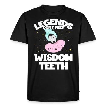 Dents de sagesse Dentiste patient de dent de sagesse - T-shirt Premium bio Homme - noir - Devant - Nico (187cm)