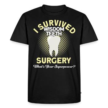 Dents de sagesse Dentiste patient de dent de sagesse - T-shirt Premium bio Homme - noir - Devant - Nico (187cm)