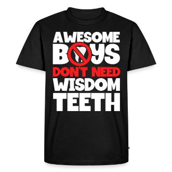 Dents de sagesse Dentiste patient de dent de sagesse - T-shirt Premium bio Homme - noir - Devant - Nico (187cm)