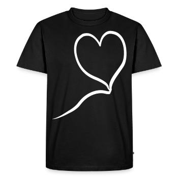 Cœur blanc dans la conception de ballons - T-shirt Premium bio Homme - noir - Devant - Nico (187cm)