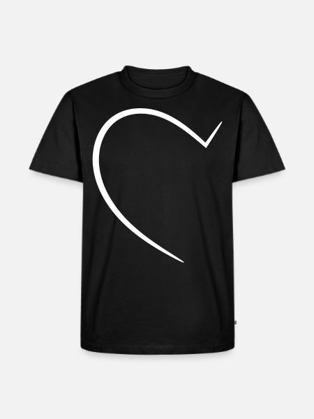 Half White Heart - Men's Premium Organic T-Shirt - black