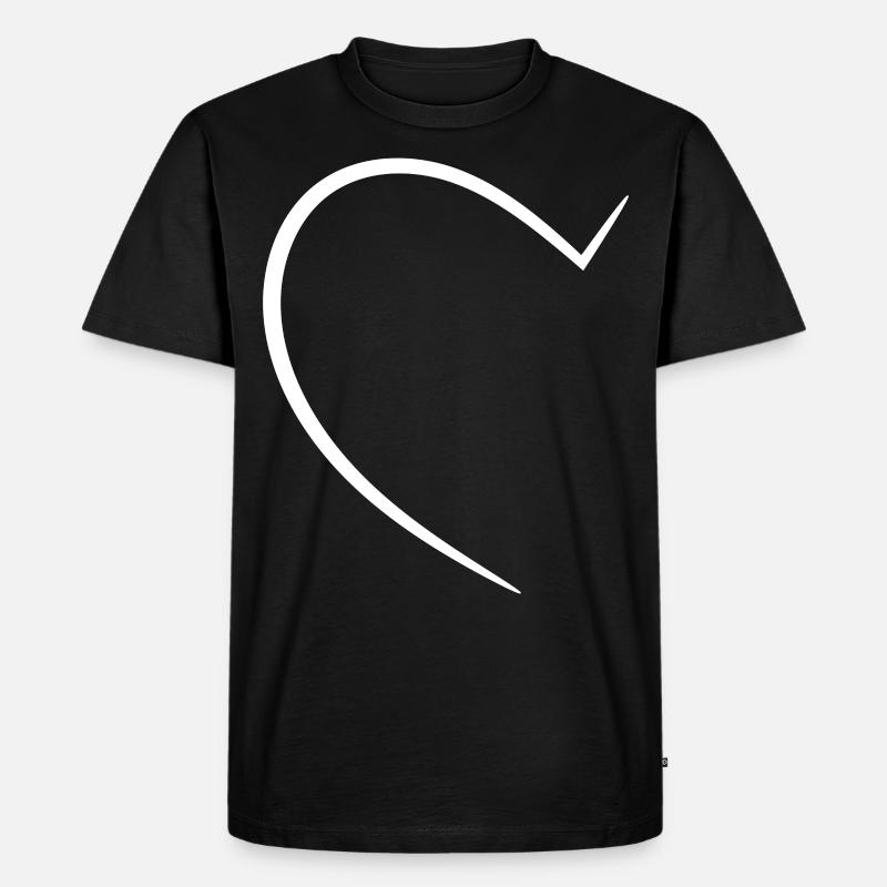 Half White Heart - Men's Premium Organic T-Shirt - black