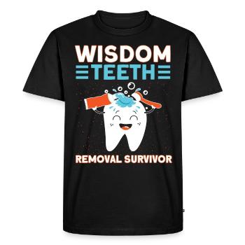 Dents de sagesse Dentiste patient de dent de sagesse - T-shirt Premium bio Homme - noir - Devant - Nico (187cm)