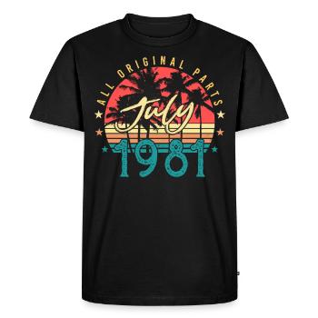 Born in July 1981 - Men's Premium Organic T-Shirt - black - Front - Nico (187cm)