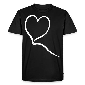 Cœur blanc dans la conception de ballons - T-shirt Premium bio Homme - noir - Devant - Nico (187cm)