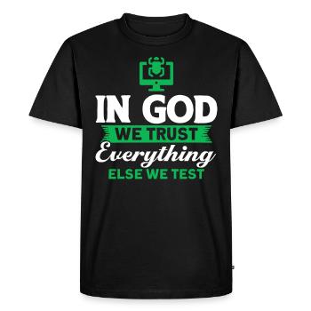 Qa Engineer QA Tester Testeur de logiciels - T-shirt Premium bio Homme - noir - Devant - Nico (187cm)