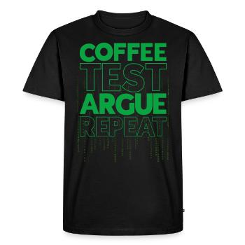 Qa Engineer QA Tester Testeur de logiciels - T-shirt Premium bio Homme - noir - Devant - Nico (187cm)