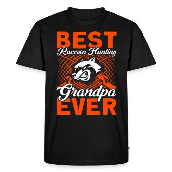 Grand-père Raton laveur Chasse Raton laveur Chasseur Vacances de chasse - T-shirt Premium bio Homme - noir - Devant - Nico (187cm)