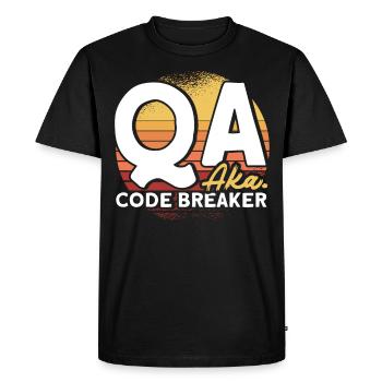 Qa Engineer QA Tester Testeur de logiciels - T-shirt Premium bio Homme - noir - Devant - Nico (187cm)