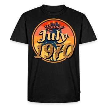 Juillet 1970 Rétro - T-shirt Premium bio Homme - noir - Devant - Nico (187cm)