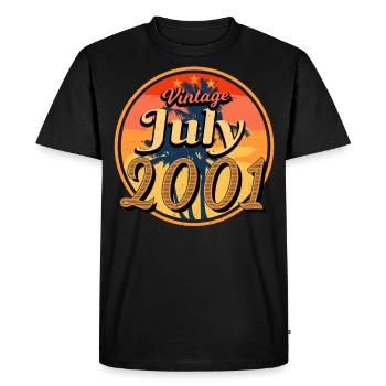 Mois de naissance Juillet 2001 - T-shirt Premium bio Homme - noir - Devant - Nico (187cm)