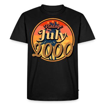 Mois de naissance Juillet 2000 - T-shirt Premium bio Homme - noir - Devant - Nico (187cm)