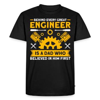 Papa Father Engineer Father Family - Men's Premium Organic T-Shirt - black - Front - Nico (187cm)