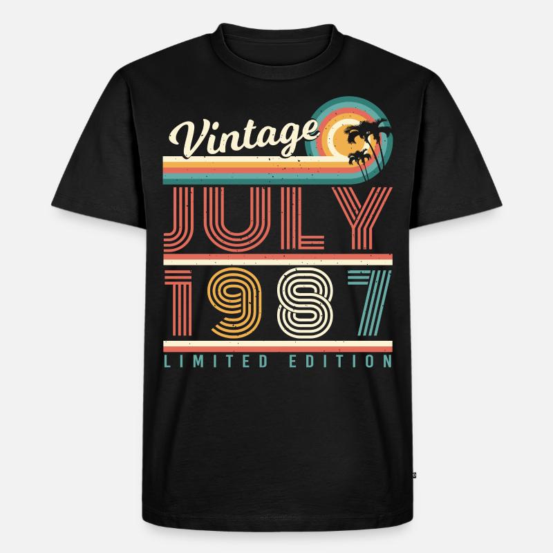 Baujahr Juli 1987 - Männer Premium Bio T-Shirt - Schwarz