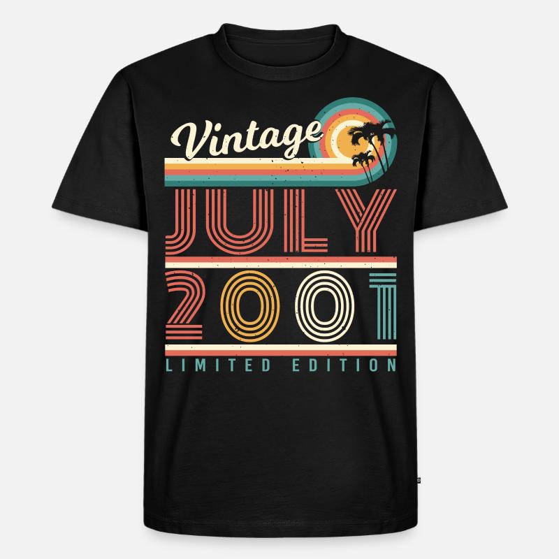 Bester Geburtsmonat Juli 2001 - Männer Premium Bio T-Shirt - Schwarz