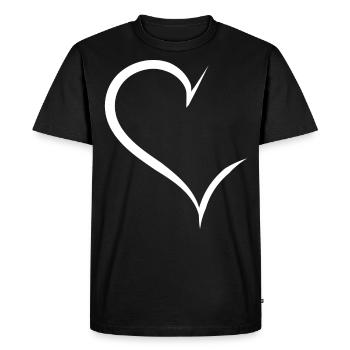 Cool Half White Heart - T-shirt Premium bio Homme - noir - Devant - Nico (187cm)